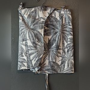 Marine Layer Angelica Wrap Skirt in Geo Palm Print, M